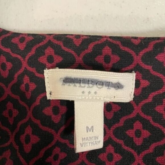 Talbots Burgundy Navy 3/4 Sleeve Dress NWOT New Size medium - Picture 5 of 5